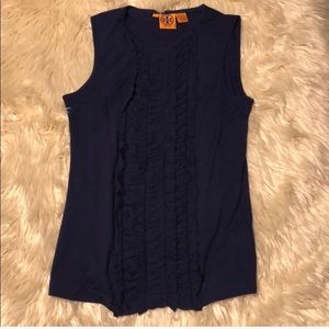 Tory Burch purple ruffle tank
